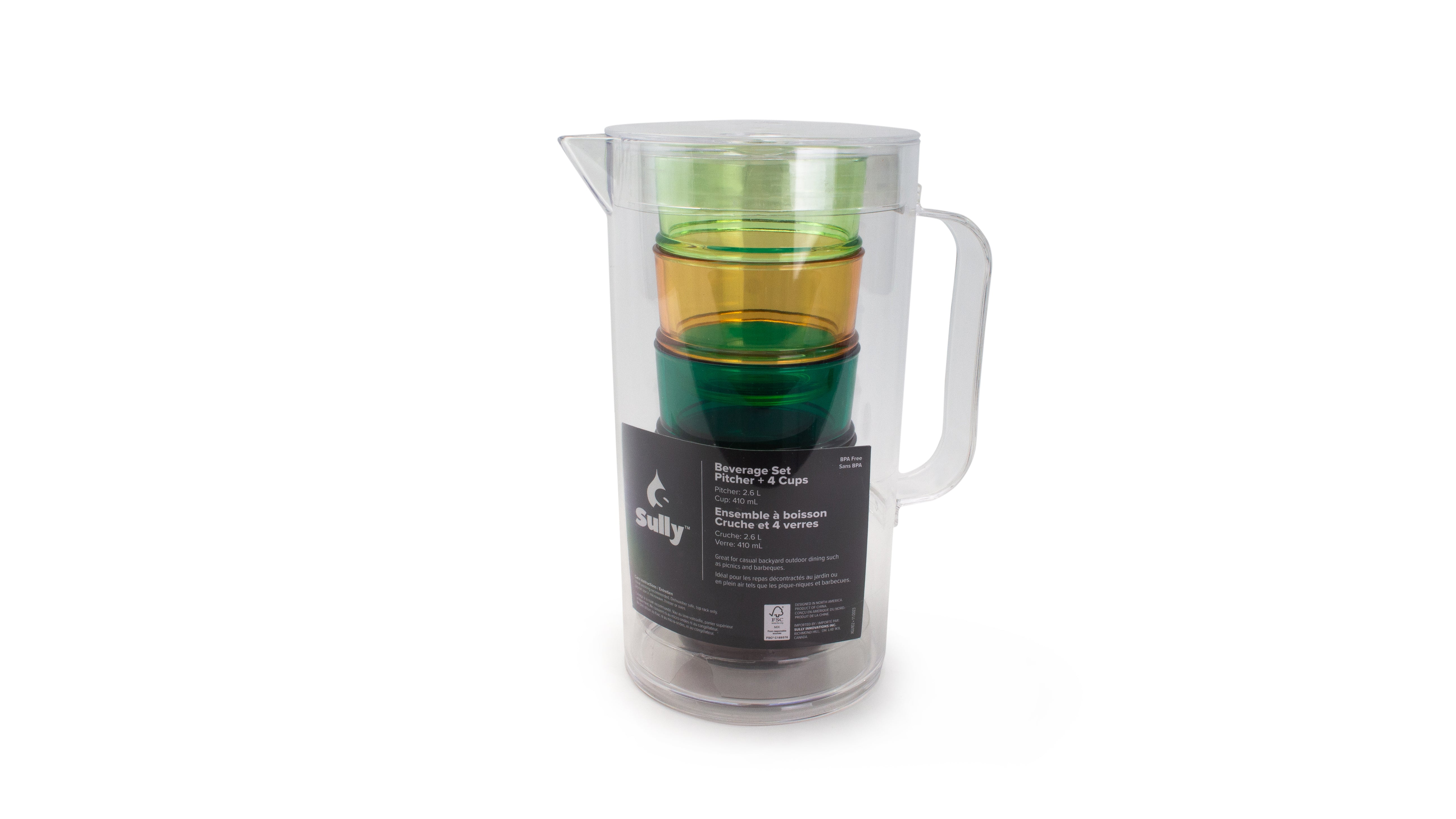 Pitcher + 4 Cups Beverage