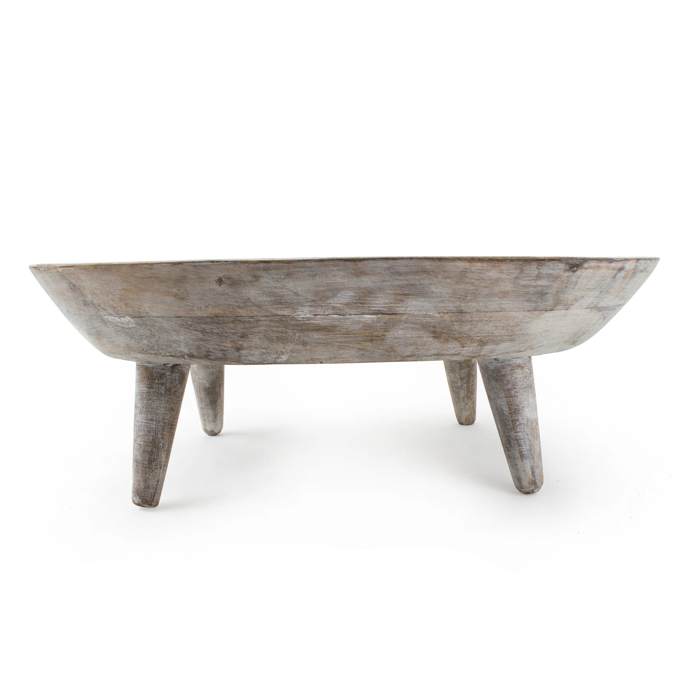 Wooden oval bowl with feet (4 Pack)