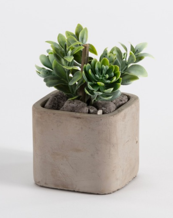 Cement Pot Faux Plant