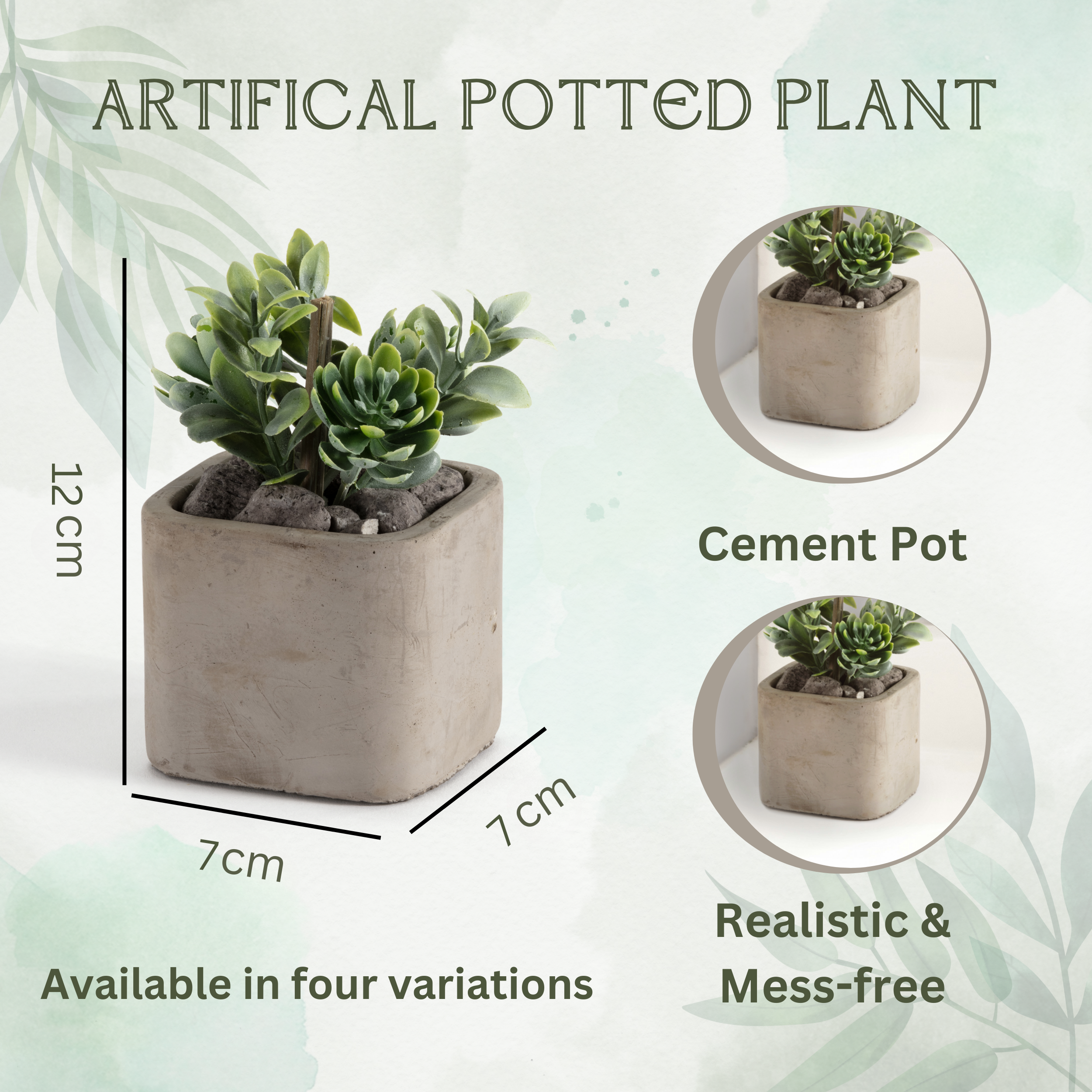 Cement Pot Faux Plant