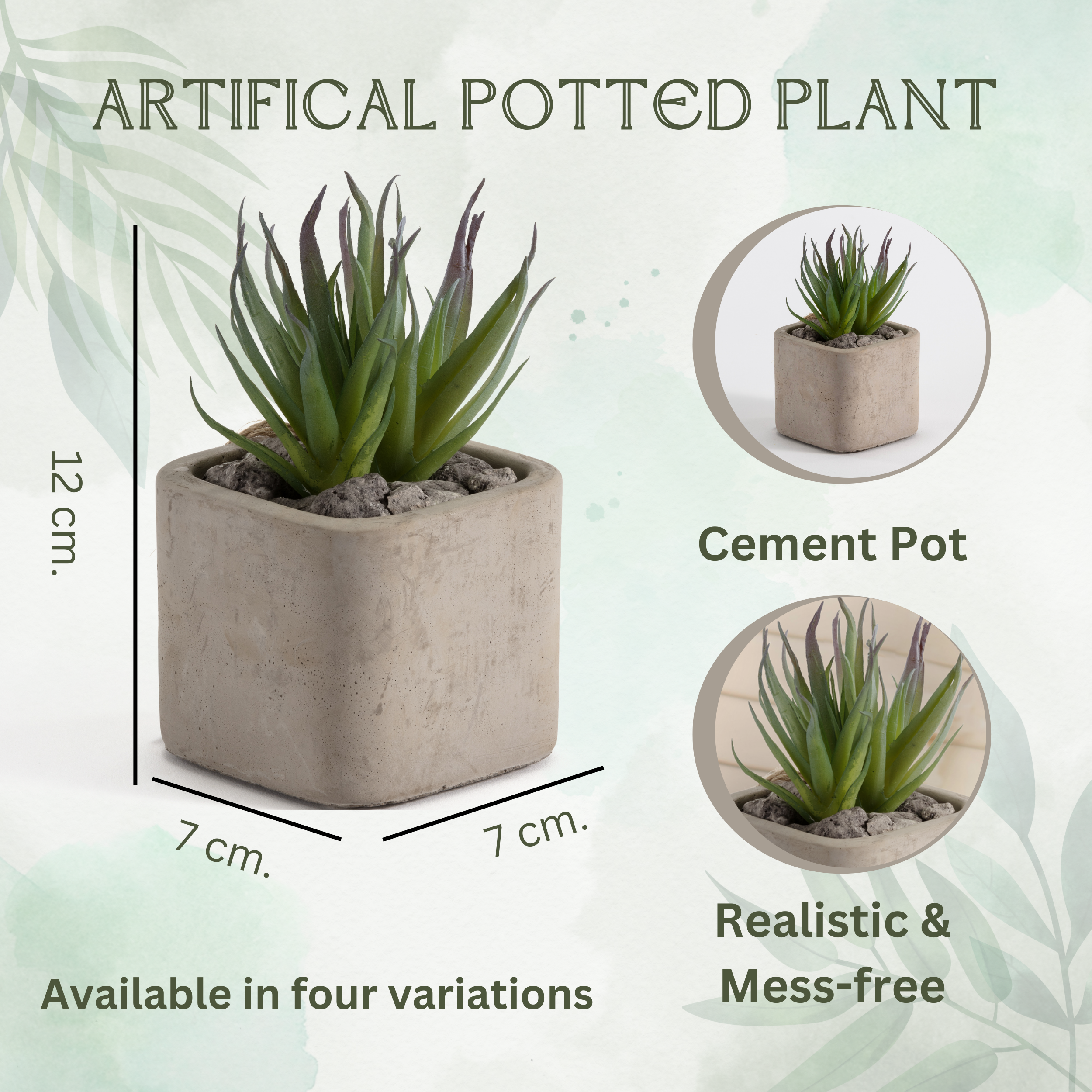 Cement Pot Faux Plant