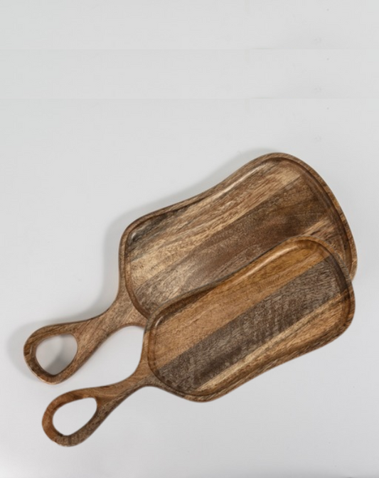 Mango Wood Organic Serving Board Set of 2 Nested Packaging
