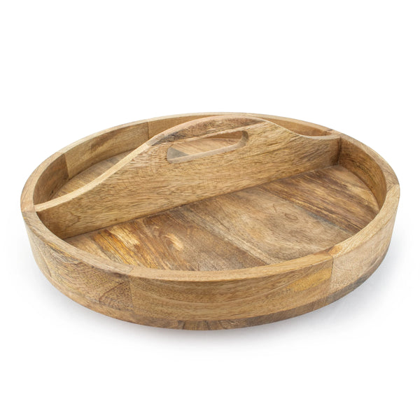 Wooden round lazy Susan - Mango Wood (3 units)